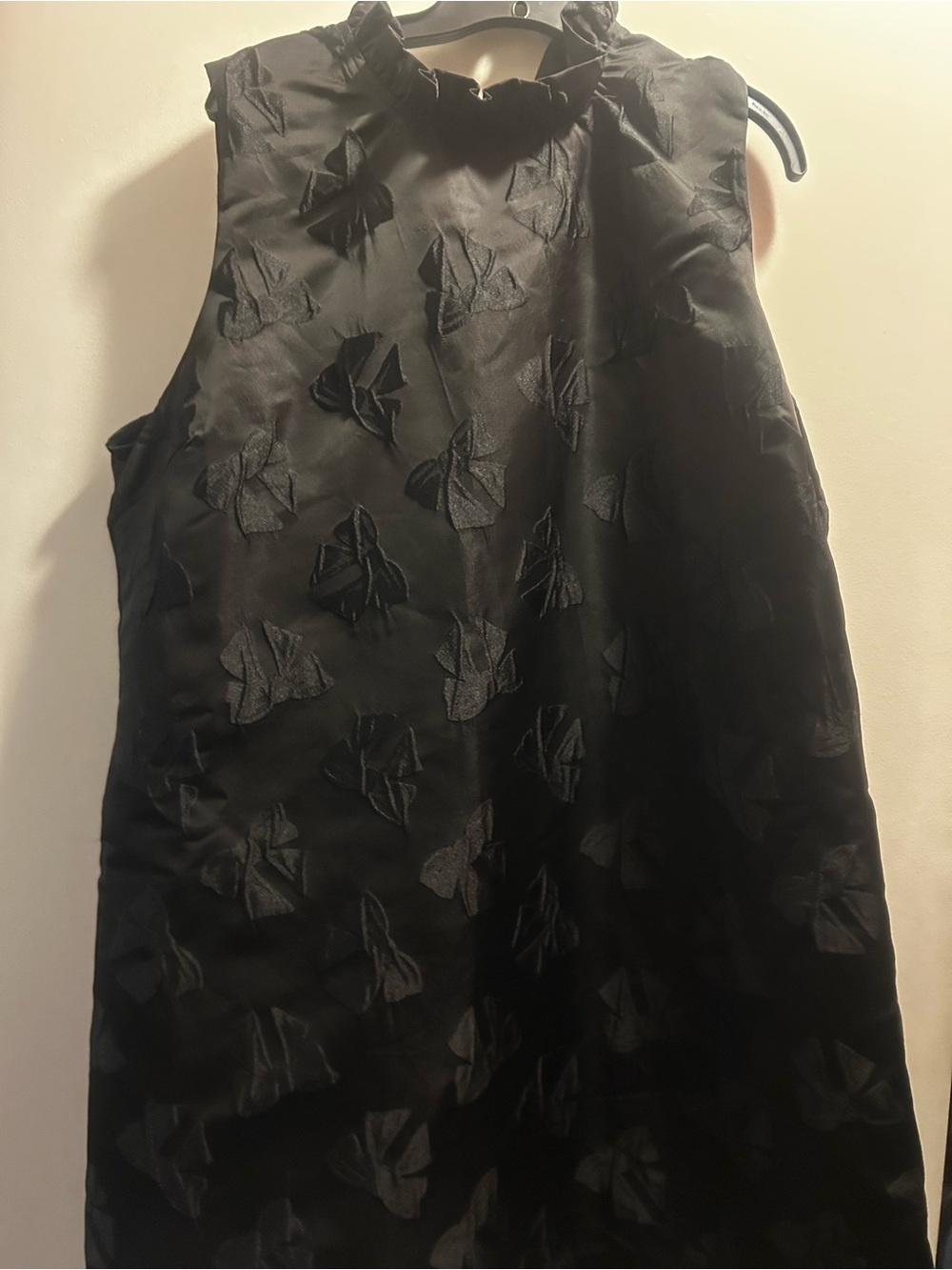 Draper James Black Textured Dress with Floral Jacquard